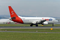 OM-SAA @ LOWL - Samair Boeing B737-476 landing in LOWL/LNZ - by Janos Palvoelgyi