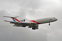 RA-85057 @ EGNT - this aircraft had arrived to bring in Anzhi Makhachkala form Moscow to play Newcastle united this was the first TU154 to visit Newcastle for7 year - by jamesf94
