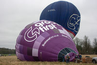 G-CHEL - At the 2013 Icicle Balloon Meet, Savernake Forest, Wilts. With G-TWSZ being inflated in front. - by Howard J Curtis