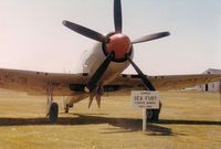 VX653 @ EGQS - Sea Fury FB.11 gate guardian at RNAS Lossiemouth in the Summer of 1968. - by Peter Nicholson