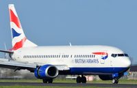 G-DOCY @ EHAM - BA B734 comming to a stop. - by FerryPNL