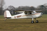 G-BRPF @ EGBR - Cessna 120 at The Real Aeroplane Club's Spring Fly-In, Breighton Airfield, April 2013. - by Malcolm Clarke