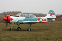 G-TYAK @ EGBR - Bacau Yak-52 at The Real Aeroplane Club's Spring Fly-In, Breighton Airfield, April 2013. - by Malcolm Clarke