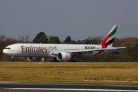 A6-EGO @ EGCC - Emirates 1000th 777 scheme - by Chris Hall