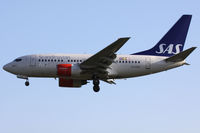 LN-RPB @ EGLL - Scandinavian Airlines, on approach to runway 27L. - by Howard J Curtis