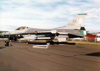 87-0351 @ EGQL - F-16CG Fighting Falcon, callsign Nickel 02, of 555th Fighter Squadron/31st Fighting Wing based at Aviano on display at the 2000 RAF Leuchars Airshow. - by Peter Nicholson