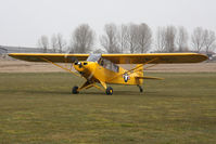 G-AYPM @ EGBR - Piper L-18C Super Cub at The Real Aeroplane Club's Spring Fly-In, Breighton Airfield, April 2013. - by Malcolm Clarke