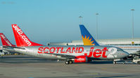 G-CELU @ EGCC - Jet 2 Boeing 737 - G-CELU, Scotland titles - by credesigno