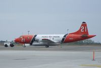 N921AU @ KCIC - Lockheed P-3A Orion of Aero Union, converted to 'water bomber' at Chico municipal airport