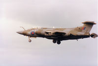 XV867 @ EGQS - Buccaneer S.2B of 208 Squadron on final approach to Runway 23 at RAF Lossiemouth in September 1990. - by Peter Nicholson