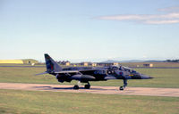 XX834 @ EGQS - Jaguar T.2 of 226 Operational Conversion Unit taxying to Runway 23 at RAF Lossiemouth in the Summer of 1982. - by Peter Nicholson