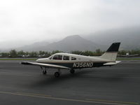 N356ND @ SZP - 2003 Piper PA-28-161 WARRIOR III, Lycoming O-320-D3G 160 Hp, taxi back after landing Rwy 22, murky but flyable day - by Doug Robertson