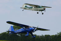 G-AJKB @ EGBK - G-AJKB Luscombe 8E landing on 03R with N5428C Cessna 170 landing on 03L - by Chris Hall