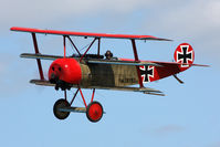 G-BVGZ @ EGBR - Fokker DR1 Triplane Replica at The Real Aeroplane Company's Jolly June Jaunt, Breighton Airfield, 2013. - by Malcolm Clarke