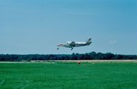 N7507N @ POU - Command Airways Beechcraft 99, N7507N on short final for Runway 24 at Dutchess County Airport, Poughkeepsie, NY - September 1976 - by scotch-canadian