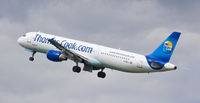 G-OMYJ @ EGFF - Thomas Cook Airbus A321, cs Kestrel 7924, climbing out, runway 30  EGFF. - by Derek Flewin