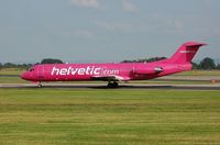 HB-JVF @ EGCC - Helvetic Fk100 in its old bright colours. - by FerryPNL