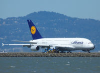 D-AIME @ SFO - Waiting for clearance to Runway 28L. - by Bill Larkins
