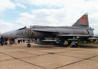 37439 @ MHZ - JA 37 Viggen of F4 Wing of the Swedish Air Force based at Östersund on display at the 1997 RAF Mildenhall Air Fete - by Peter Nicholson