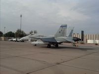 162452 @ KIWA - F-18 Hornet at rest waiting for ground crew to show up.