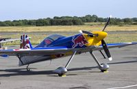 D-EVXA @ EGFH - XtremeAir XA-41 Sbach 300 of the Red Bull Matadors, overnighting at EGFH between displays at the Wales National Airshow Swansea. - by Derek Flewin