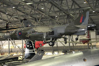 XZ133 @ EGSU - Hawker Siddeley Harrier GR.3. Suspended from the roof in AirSpace, Imperial War Museum Duxford, July 2013. - by Malcolm Clarke