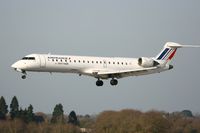 F-GRZI @ LFRB - Canadair CL-600-2C10 Regional Jet CRJ-702 , On final rwy 25L, Brest-Bretagne Airport (LFRB-BES) - by Yves-Q