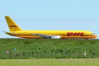 G-BMRJ @ EDDP - Early yellow bird on taxi to DHL Air Hub Leipzig...... - by Holger Zengler