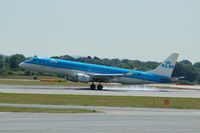 PH-EZU @ EGCC - KLM Embraer PH-EZU Landing at Manchester Airport. - by David Burrell