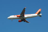 G-EZUP @ EGCC - Easyjet Airbus A320 G-EZUP On approach to Manchester Airport. - by David Burrell