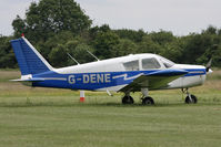 G-DENE @ EGTC - Piper PA-28-140 Cherokee, Cranfield Airport, June 2013. - by Malcolm Clarke