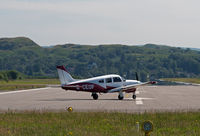 G-CEOF @ EGEO - Turning at the end of runway 19, Oban Airport. - by Jonathan Allen