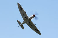 MK356 @ EGBR - Supermarine 361 Spitfire LF.IXc from the RAF's Battle of Britain Memorial Flight (BBMF) overflys  The Real Aeroplane Company's Wings & Wheels Fly-In, Breighton Airfield, July 2013. - by Malcolm Clarke