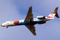 OE-LVK @ EGLL - Fokker F-100 [11397] (Austrian Arrows) Home~G 04/02/2008. On approach 27R. - by Ray Barber