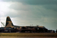 63-7778 @ EGWZ - C-130E Hercules of 773rd Tactical Airlift Squadron/463rd Tactical Airlift Wing at Dyess AFB supported the YF-16 demonstration at the 1975 RAF Alconbury Airshow. - by Peter Nicholson
