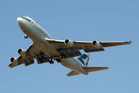 B-HKF @ EGLL - Boeing 747-412 [25128] (Cathay Pacific Airways) Home~G 24/07/2012. On approach 27L. - by Ray Barber