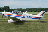 G-BYFM @ EGBR - Jodel DR-1050-M1 at The Real Aeroplane Company's Wings & Wheels Fly-In, Breighton Airfield, July 2013. - by Malcolm Clarke