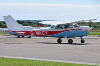 G-WACY @ EGFH - Visiting Reims Cessna Skyhawk. - by Roger Winser