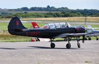 G-SPUT @ EGFH - Visiting Yak-52. Former Swansea Airport resident, registered G-BXAV at the time. - by Roger Winser