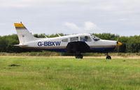 G-BBXW @ EGFH - Visiting Cherokee Warrior operated by Bristol Aero Club. Previously registered PH-CPL. - by Roger Winser