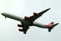 G-VWKD @ EGLL - Airbus A340-642 [706] (Virgin Atlantic) Home~G 21/08/2010. On approach 27R. - by Ray Barber