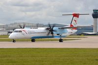 OE-LGC @ EGCC - Austrian DHC8 operating on behalf of Brussels Airlines - by FerryPNL