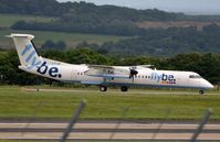 G-FLBC @ EGNM - Flybe Dash8 taxying to runway - by FerryPNL