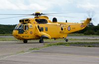 ZH544 @ EGFH - Visiting SAR Sea King of 22 Squadron RAF arriving to take on fuel. - by Roger Winser