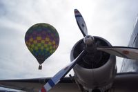 N157LB @ CMA - Balloon tether behind Clay Lacy's DC3, CMA Airshow - by Marybeth Martin