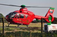 G-WASN @ EGFH - Wales Air Ambulance helicopter (Helimed 57) returning to base. - by Roger Winser
