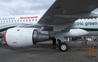 F-HGNT @ LFPB - Airbus A320-211 demonstrator with electrically driven undercarriage for greener taxying at the Aerosalon 2013, Paris - by Ingo Warnecke