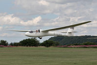 G-DJWS @ X5SB - Schleicher ASW-15B being launched for a cross country flight during The Northern Regional Gliding Competition, Sutton Bank, North Yorks, August 2nd 2013. - by Malcolm Clarke