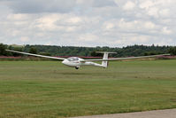 G-CJEE @ X5SB - Schleicher ASW-20L being launched for a cross country flight during The Northern Regional Gliding Competition, Sutton Bank, North Yorks, August 2nd 2013. - by Malcolm Clarke