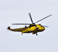 XZ589 @ EGOV - Sea King HAR.3 Coded E, C Flight 22 Sqn, circuit and winching training at RAF Valley Anglesey. - by Derek Flewin